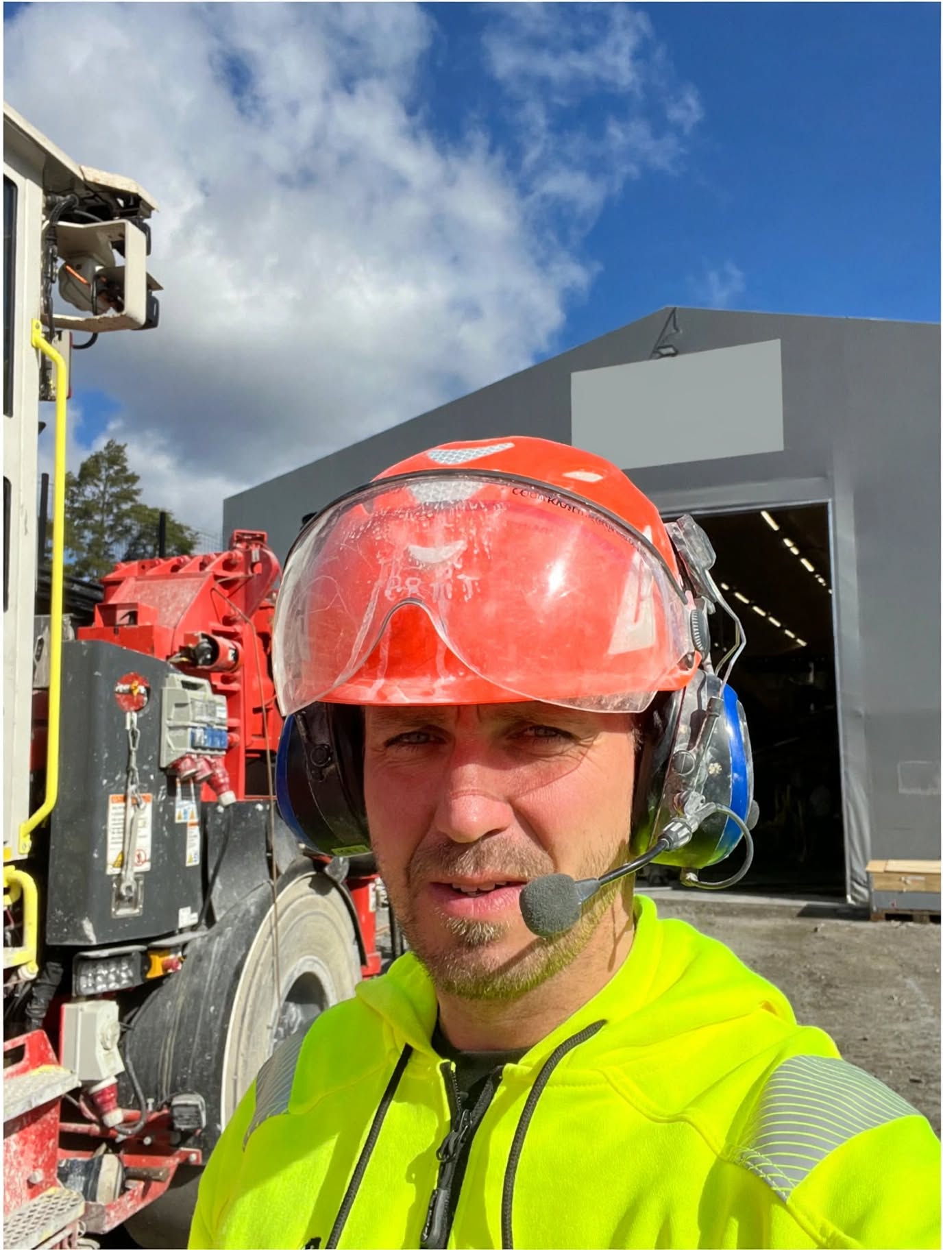 Priit Purde, owner of Trosscut.com, performing wire sawing and diamond drilling on construction site